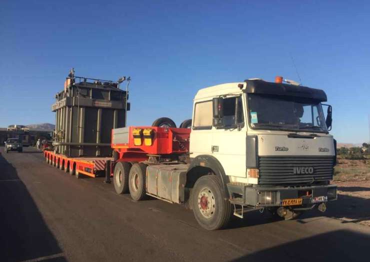 Super heavy transformer transportation from Neyshabur steel with a back-breaking trailer by Beisan Tarabar