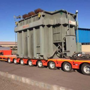 Transporting an ultra-heavy transformer from Neyshabur Steel
